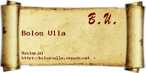Bolos Ulla névjegykártya